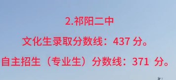 2023祁阳中考录取分数线最新公布 最低分数线出炉 2023祁阳中考录取分数线最新公布 最低分数线出炉