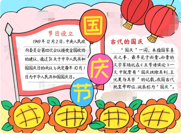 一二三年级国庆节的画 手抄报绘画及内容 一二三年级国庆节的画 手抄报绘画及内容