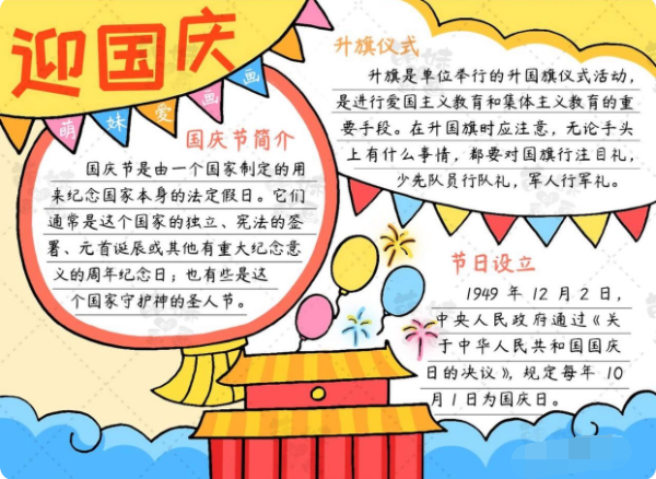 一二三年级国庆节的画 手抄报绘画及内容 一二三年级国庆节的画 手抄报绘画及内容