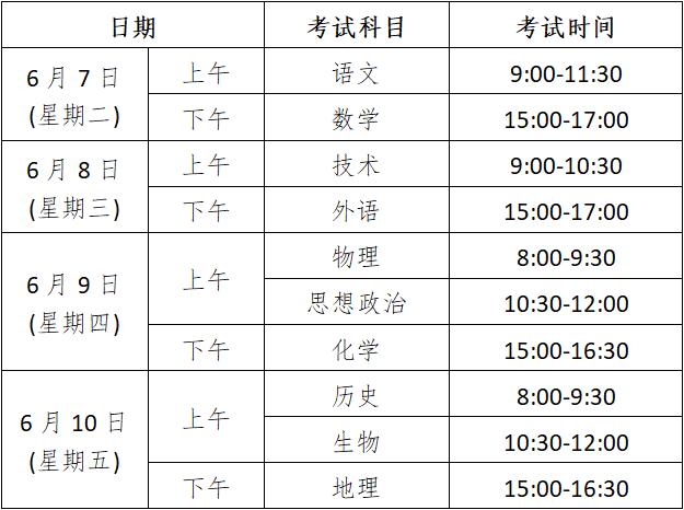 浙江2022高考各科目考试时间 浙江2022高考各科目考试时间