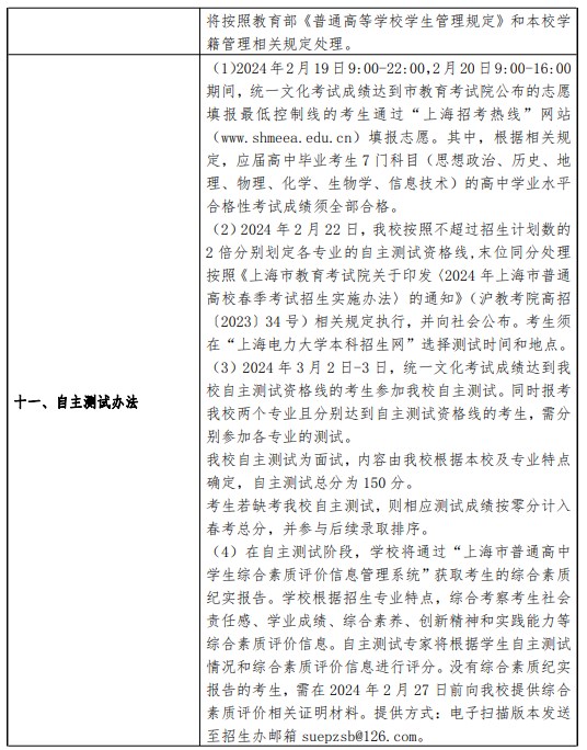 2024上海电力大学春季高考招生简章 招生专业及计划 2024上海电力大学春季高考招生简章 招生专业及计划