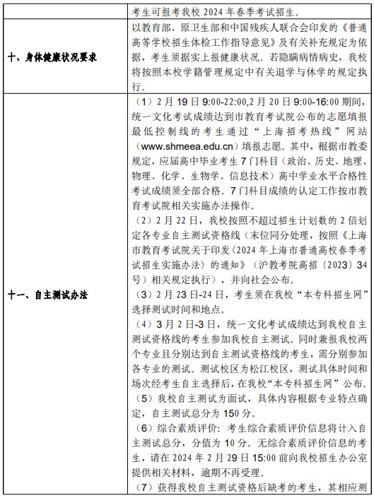 2024上海工程技术大学春季高考招生简章 招生专业及计划 2024上海工程技术大学春季高考招生简章 招生专业及计划
