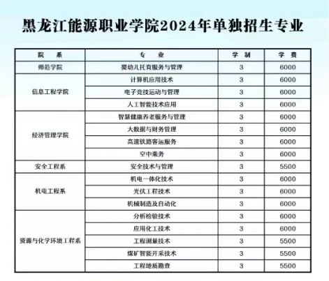 2024年黑龙江能源职业学院单独招生简章 2024年黑龙江能源职业学院单独招生简章