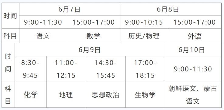 辽宁2024高考时间什么时候 具体哪几天考试 辽宁2024高考时间什么时候 具体哪几天考试