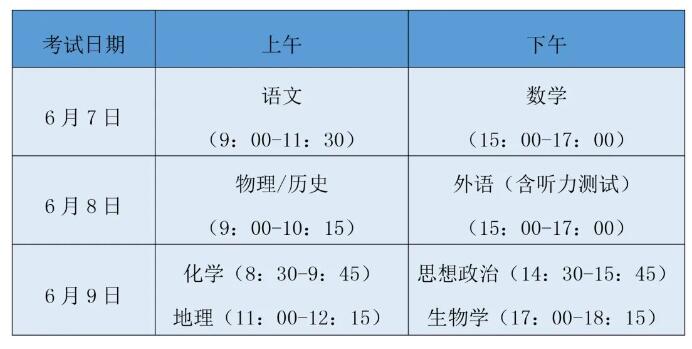 2024福建高考时间安排表 几月几号几点开考 2024福建高考时间安排表 几月几号几点开考